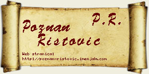 Poznan Ristović vizit kartica